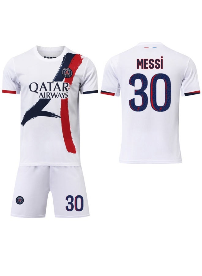 PSG 2024-2025 باريس بعيدا زي كرة القدم #30 ميسي كرة القدم جيرسي السراويل دعوى حجم الأطفال والكبار حجم الهدايا للجماهير والأصدقاء - Image 1